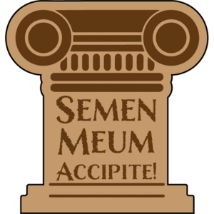 Receive My Seed (in Latin) - Button